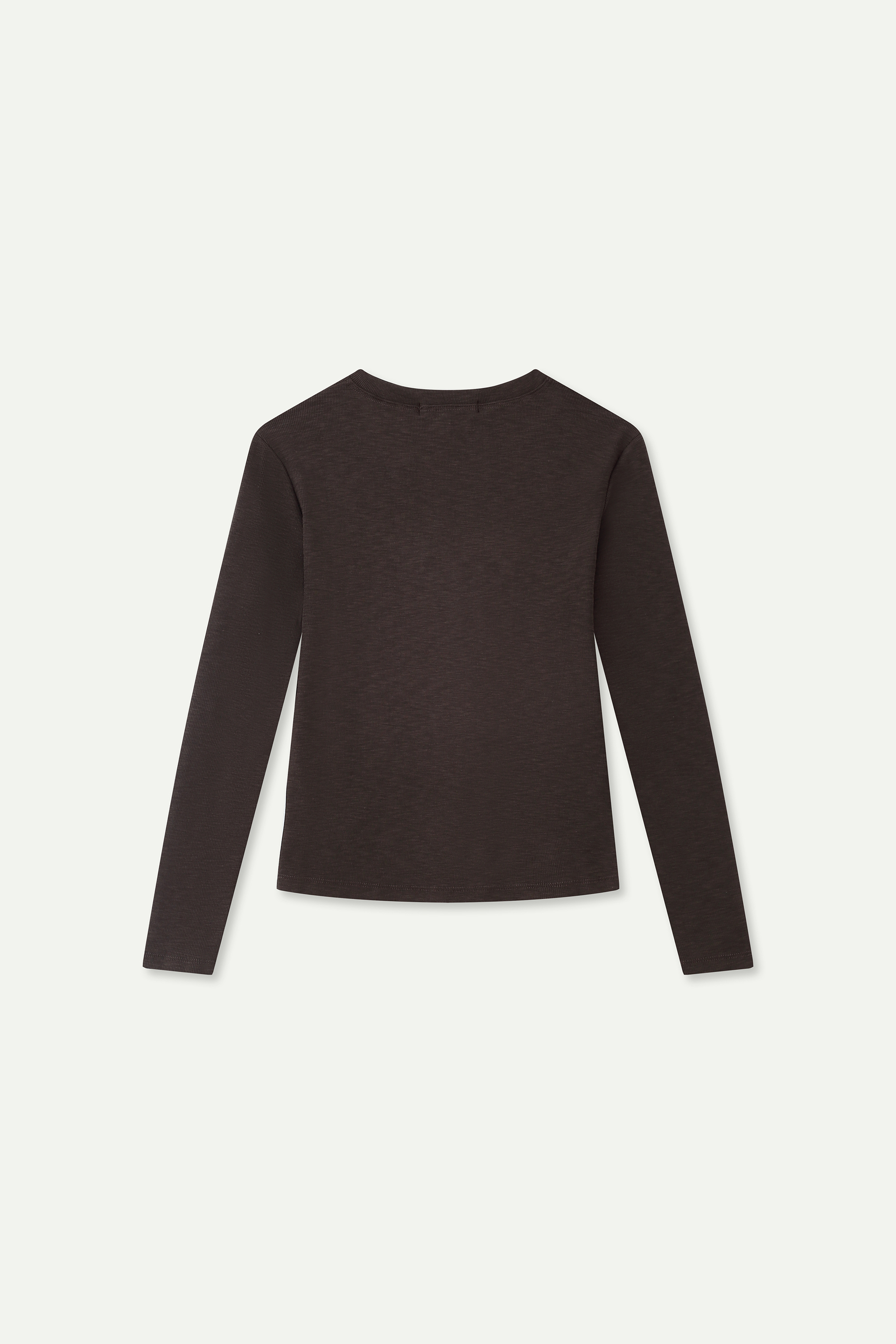 Essential Ribbed Henley Long‑Sleeve Top
