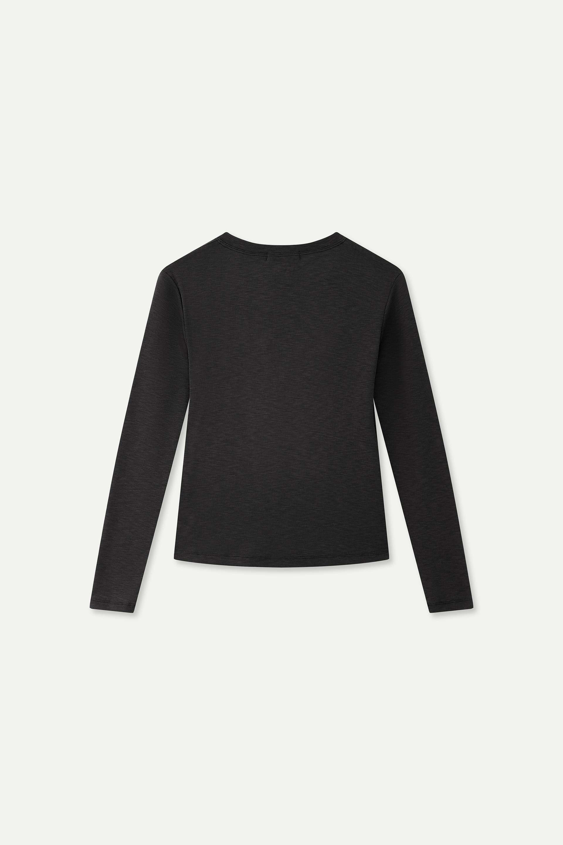 Essential Ribbed Henley Long‑Sleeve Top