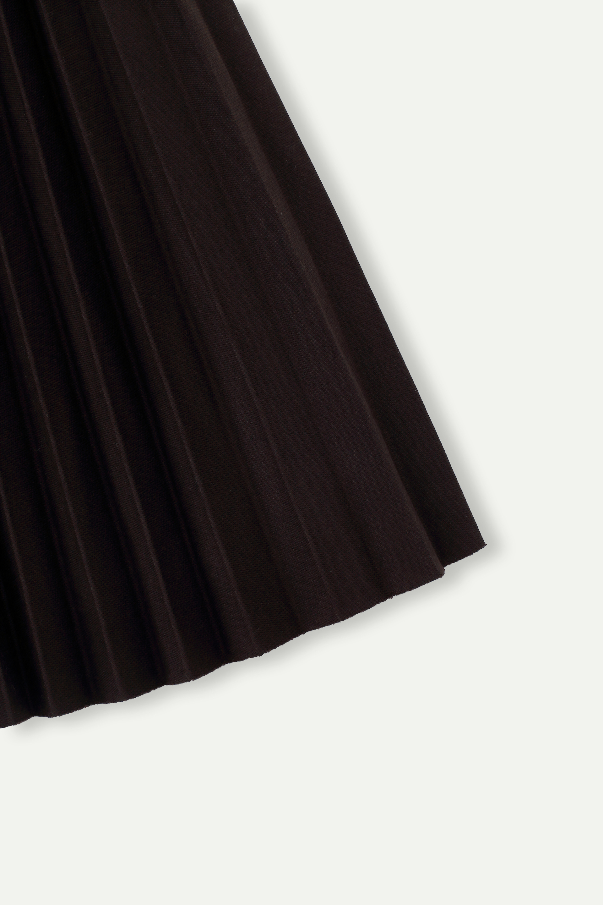 Elastic‑Waist Pleated Midi Skirt