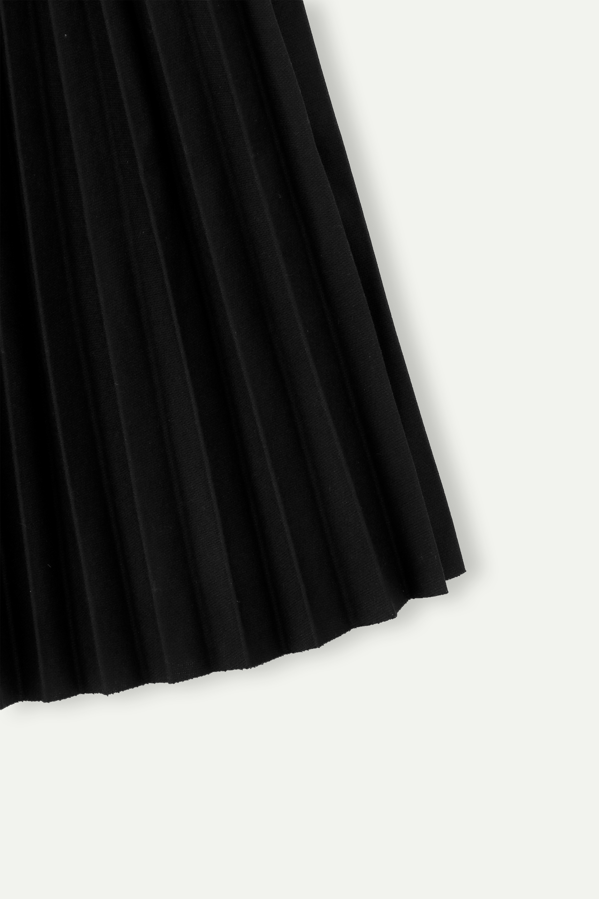 Elastic‑Waist Pleated Midi Skirt