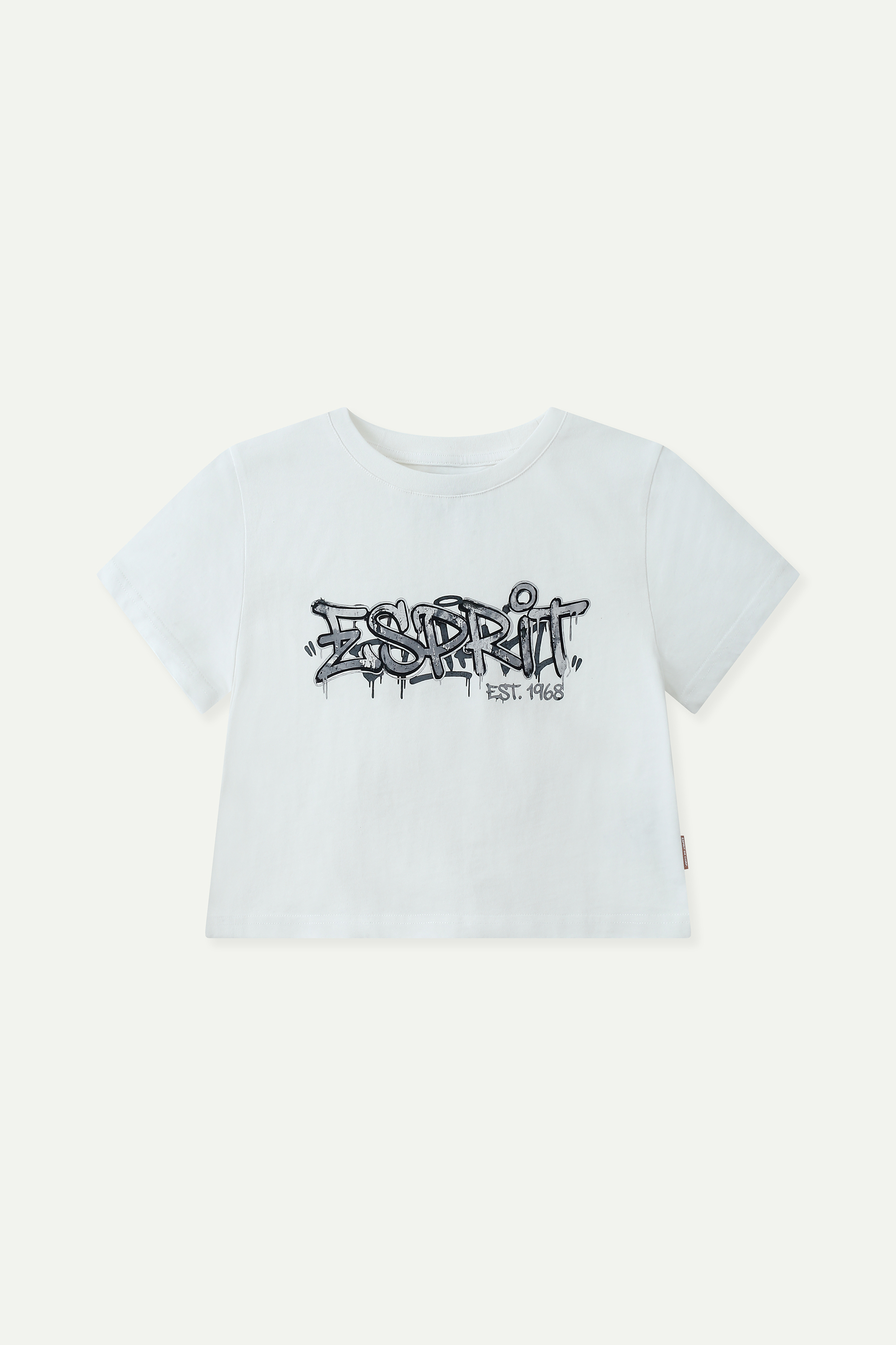 Graffiti Print Cropped Tee