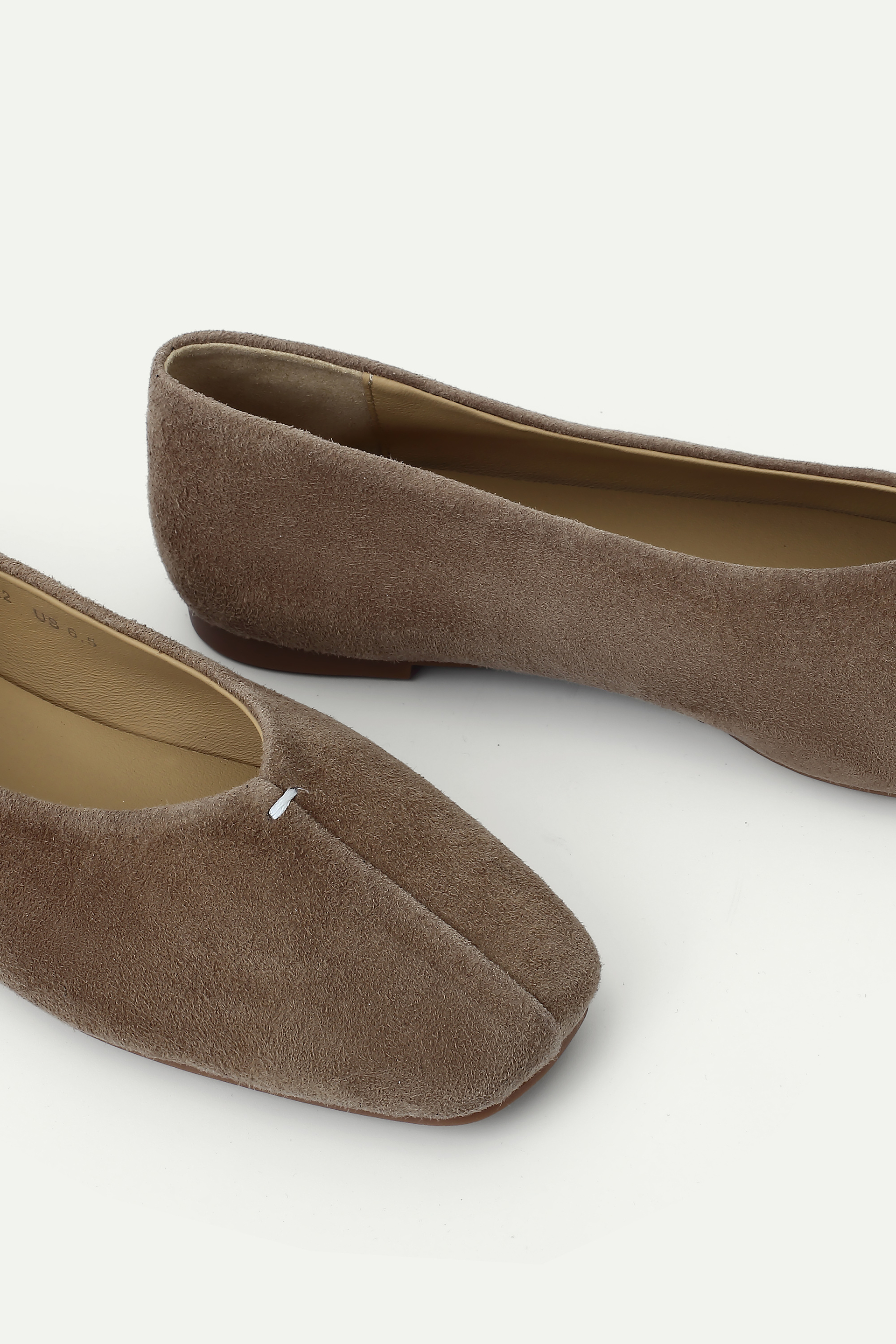 麂皮方頭平底鞋