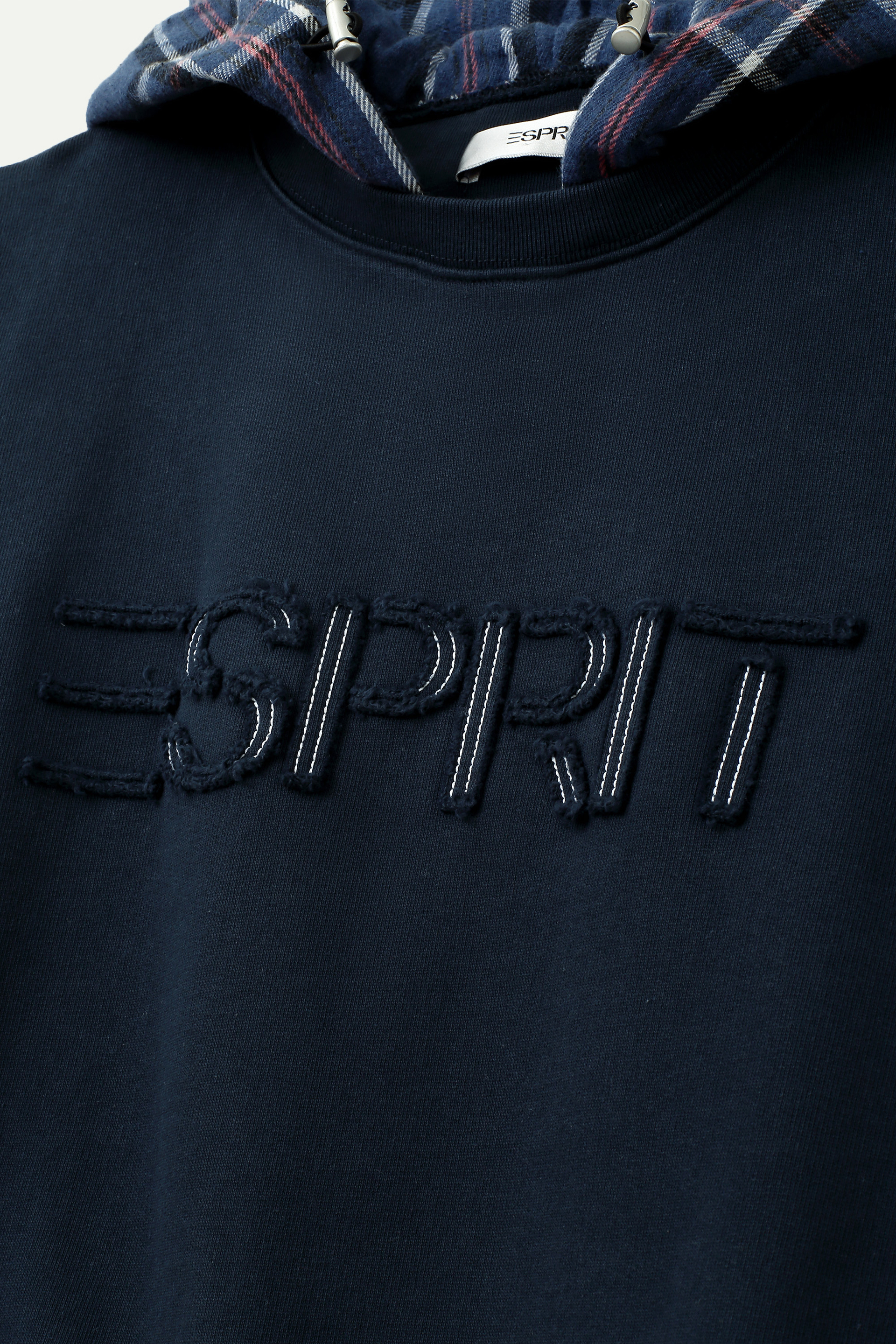 撞色格紋連帽衛衣