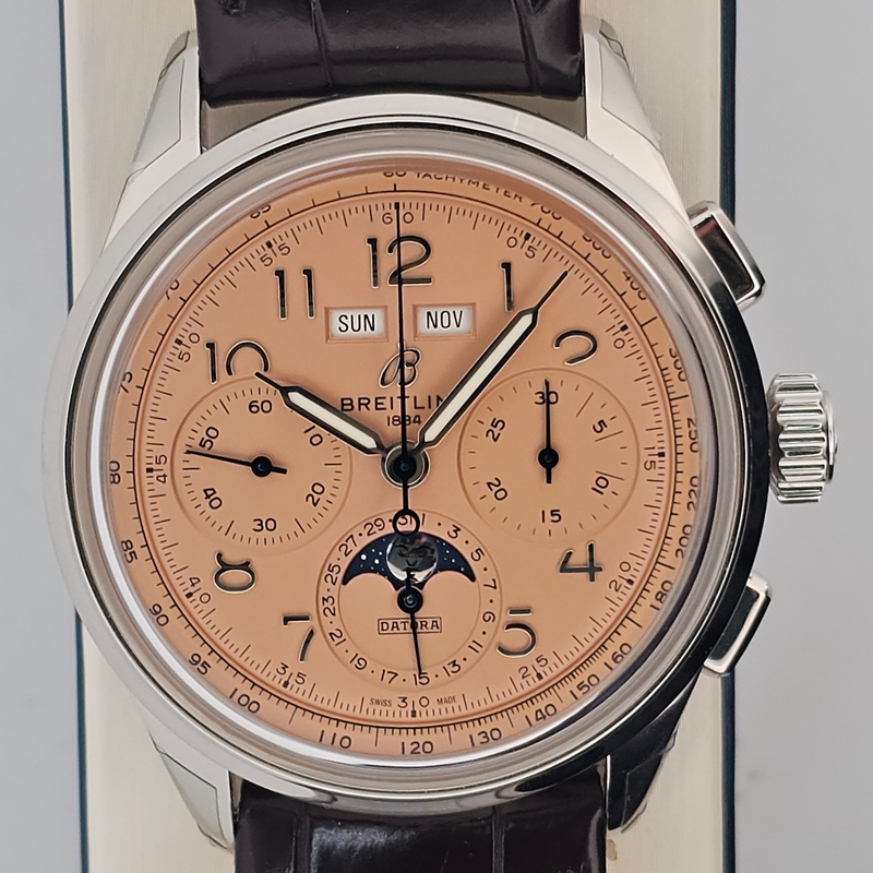 Breitling Premier B25 Datora 42 Salmon Dial AB2510201K1P1