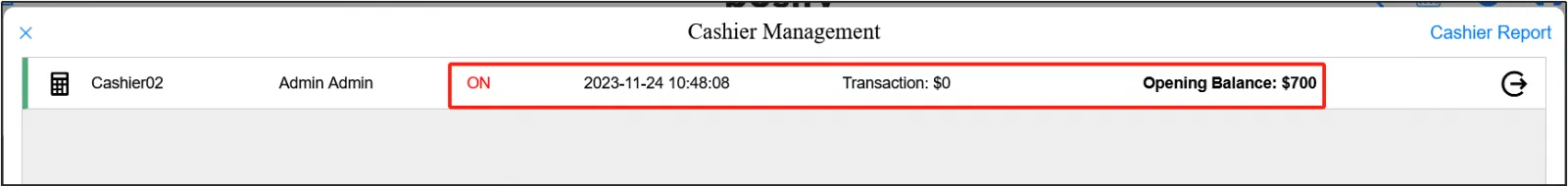 Cashier management