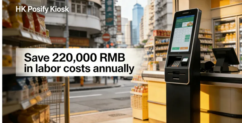 香港商家必看｜HK Posify Kiosk自助結賬機，一年省22W人工，解決人手短缺痛點