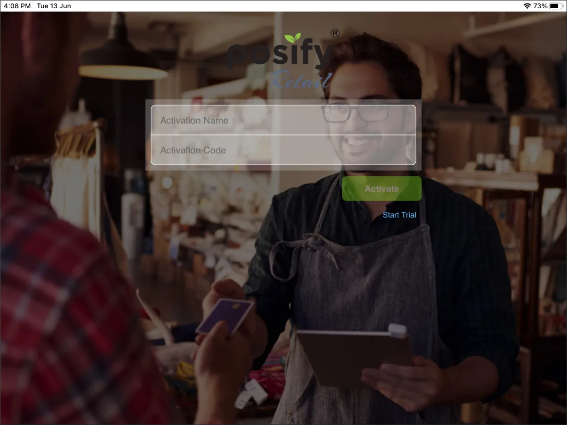 enter Activation name and activation code