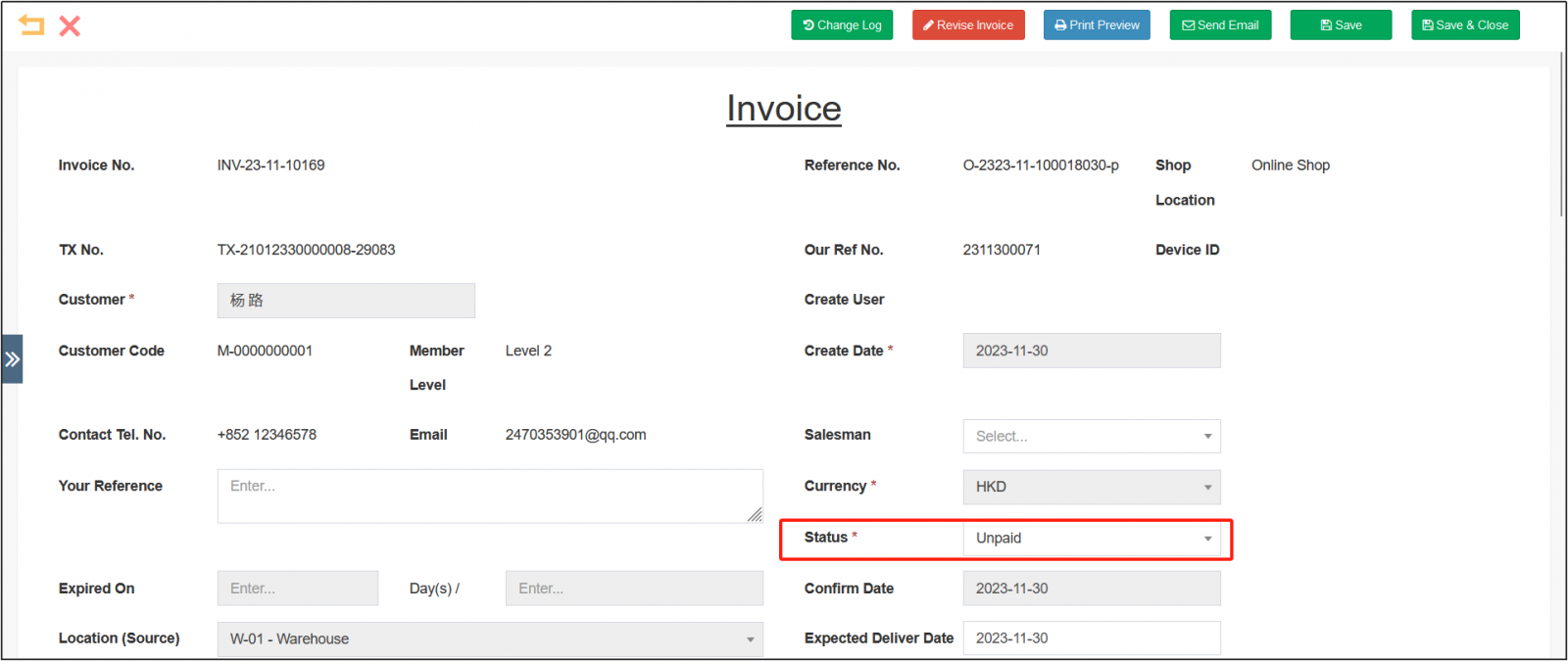 invoice