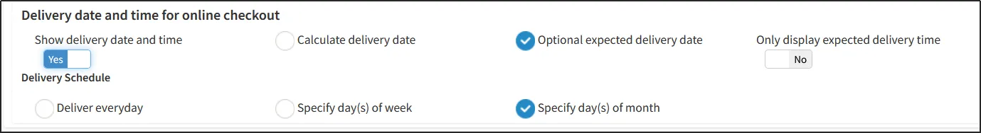 Set the Delivery Schedule