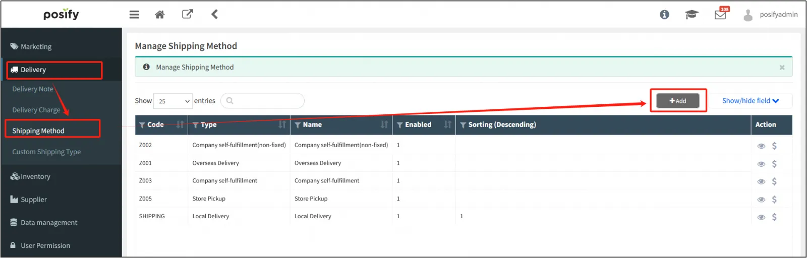 Add a Shipping Method