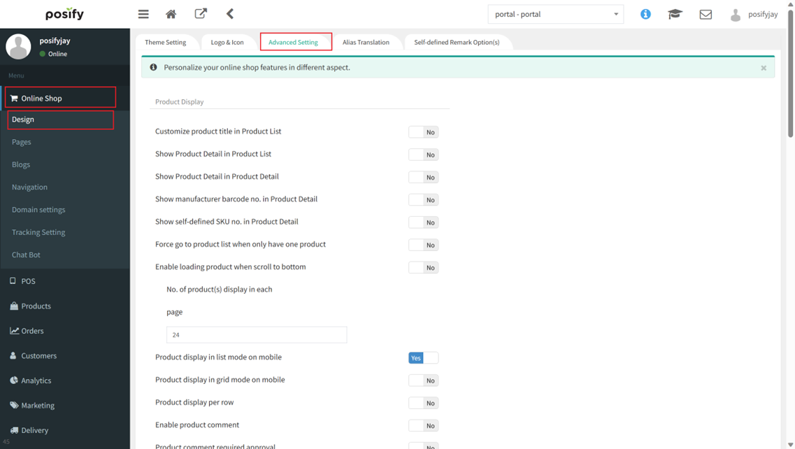 Advanced Setting