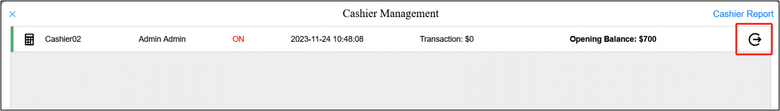Cashier management