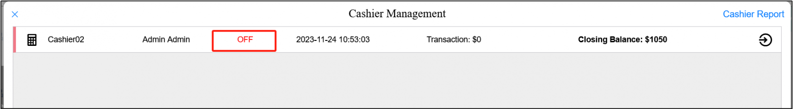 Cashier management