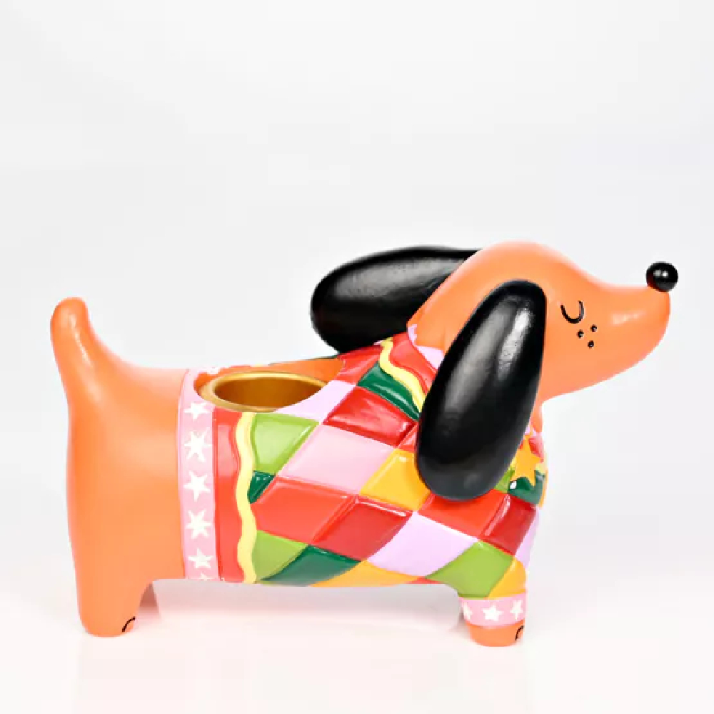Raspberry Blossom Dog Shaped Candle Holder