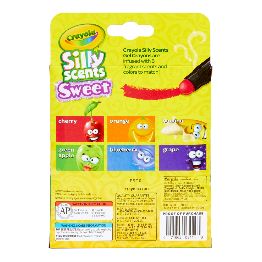 Silly Scents Sweet Gel Crayons 6ct