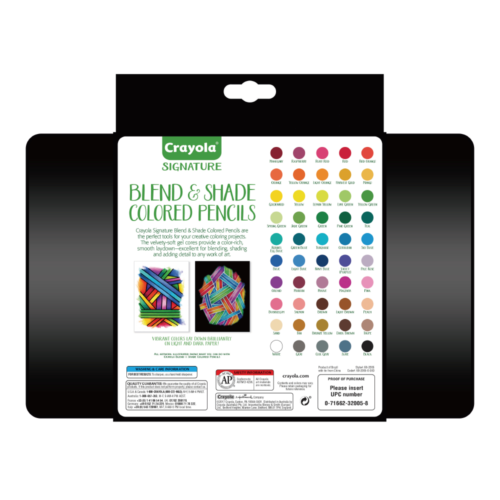 50 ct. Blend & Shade Colored Pencils w／ Tin