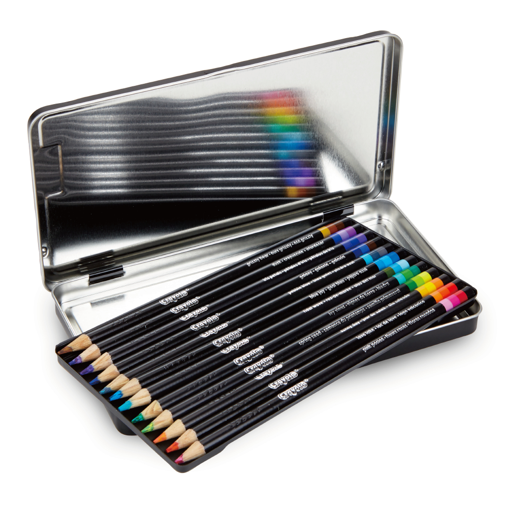 12 ct. Tri-Color Pencils w／ Tin