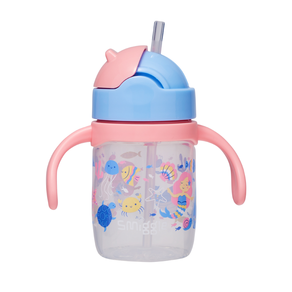 Over And Under Teeny Tiny Plastic Sippy Bottle 230mL - Peach
