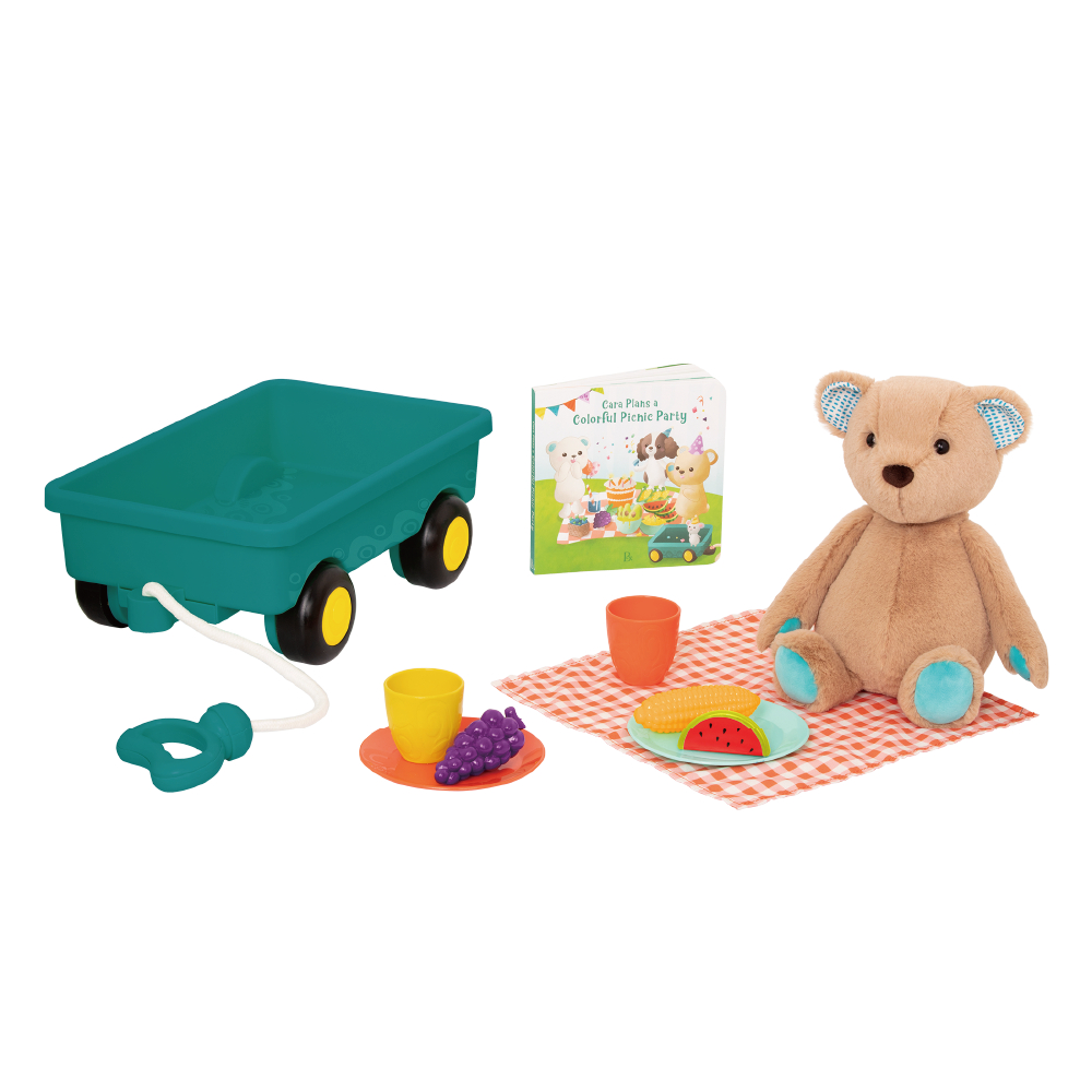 BX1964@B. CLASSIC PLUSH BEAR, BOOK & DELUXE PICNIC SET