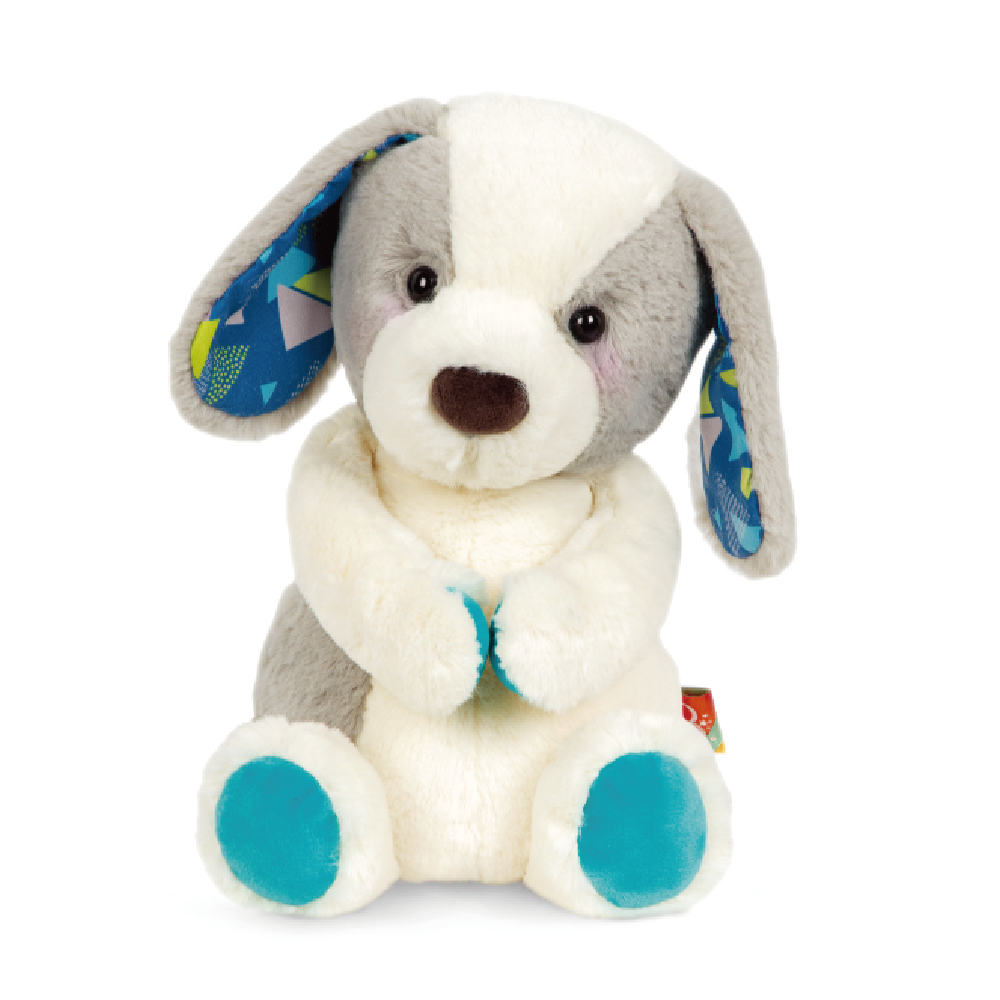 BX1857Z@B. CLASSIC PLUSH DOG – WHITE & GREY