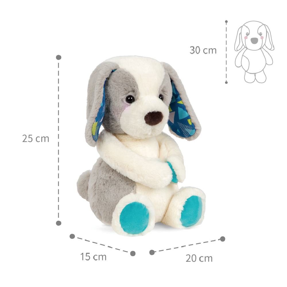 BX1857Z@B. CLASSIC PLUSH DOG – WHITE & GREY