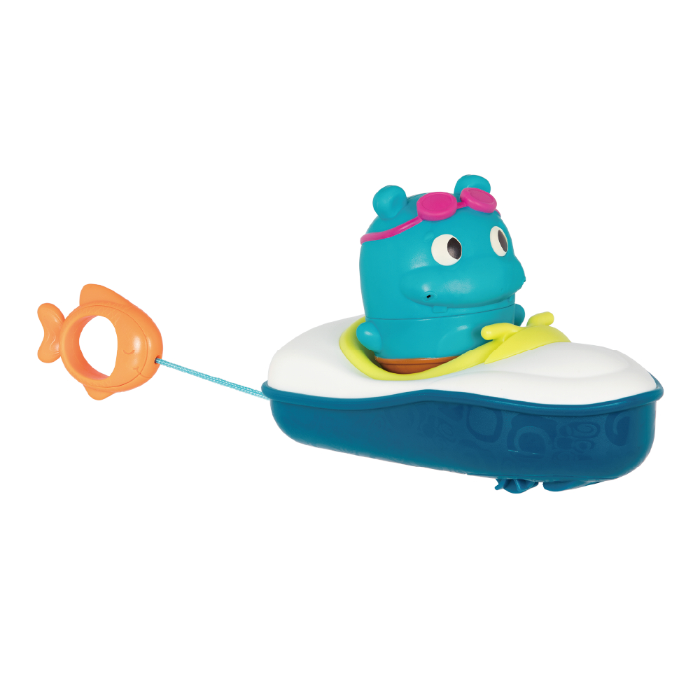 LB1711Z@LAND OF B. SQUIRT HIPPO & PULL-BACK BATHBOAT
