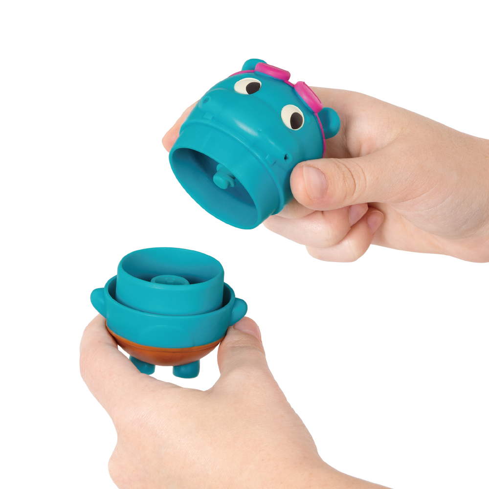 LB1711Z@LAND OF B. SQUIRT HIPPO & PULL-BACK BATHBOAT