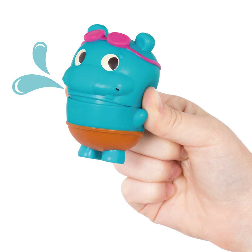 LB1711Z@LAND OF B. SQUIRT HIPPO & PULL-BACK BATHBOAT