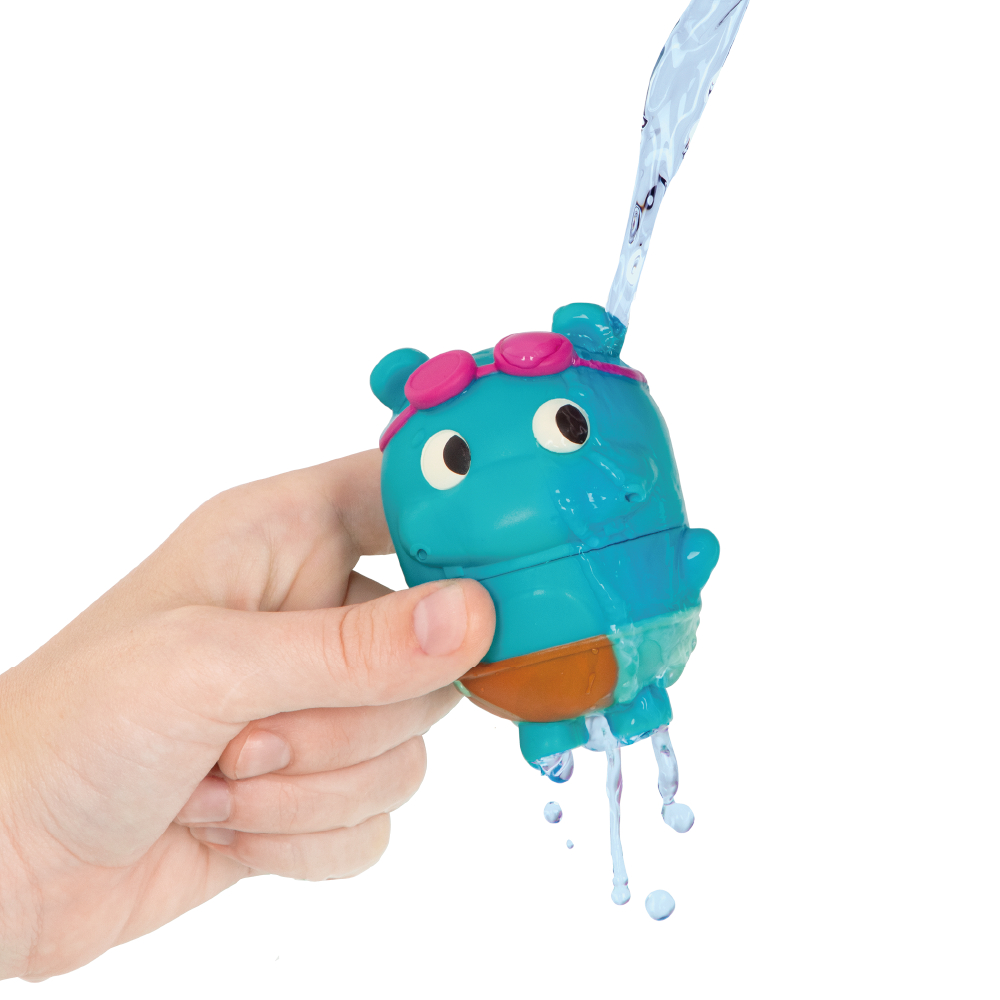 LB1711Z@LAND OF B. SQUIRT HIPPO & PULL-BACK BATHBOAT