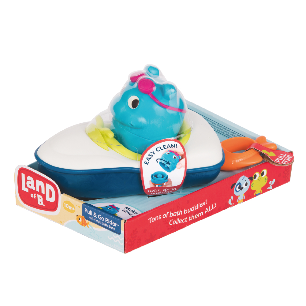 LB1711Z@LAND OF B. SQUIRT HIPPO & PULL-BACK BATHBOAT