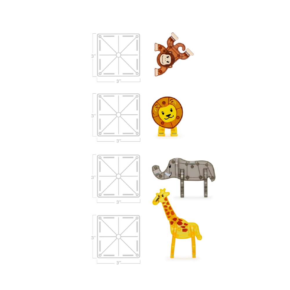 MAGT-20925@MAGNA-TILES® Safari Animals 25 Piece Set