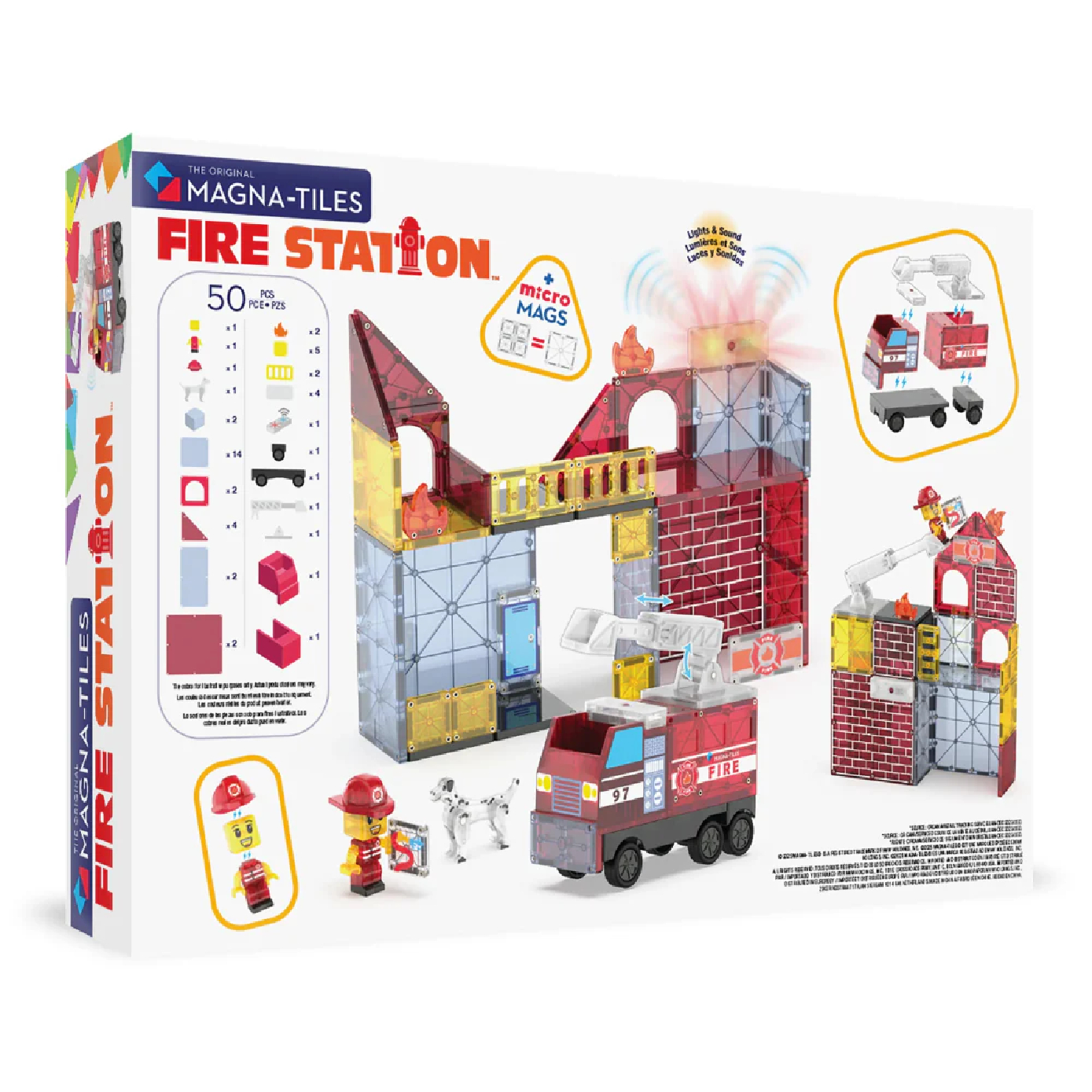 MAGNA-TILES 50 Piece Set Fire Station