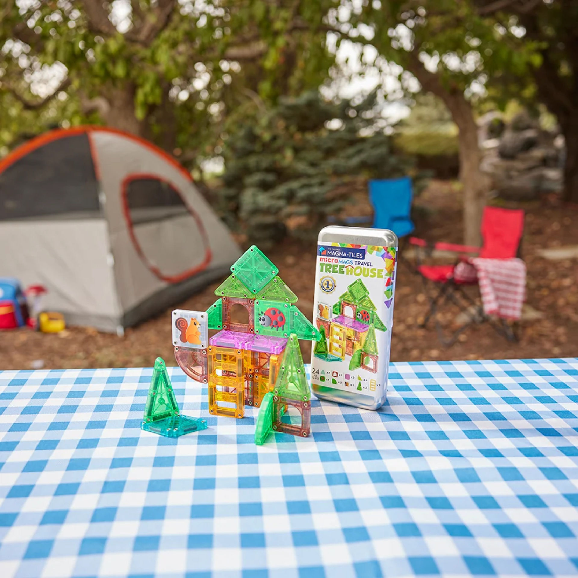 MAGNA-TILES microMAGS Tree House 24 Piece Travel Set